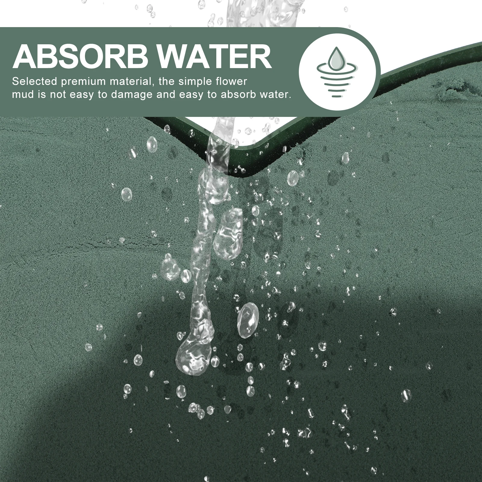 

2pcs Heart Shaped Flower Mud Suction Cup Tray For Wedding Car Decor Green Florist Sponge Wet Floral Blocks Floral Arrangement