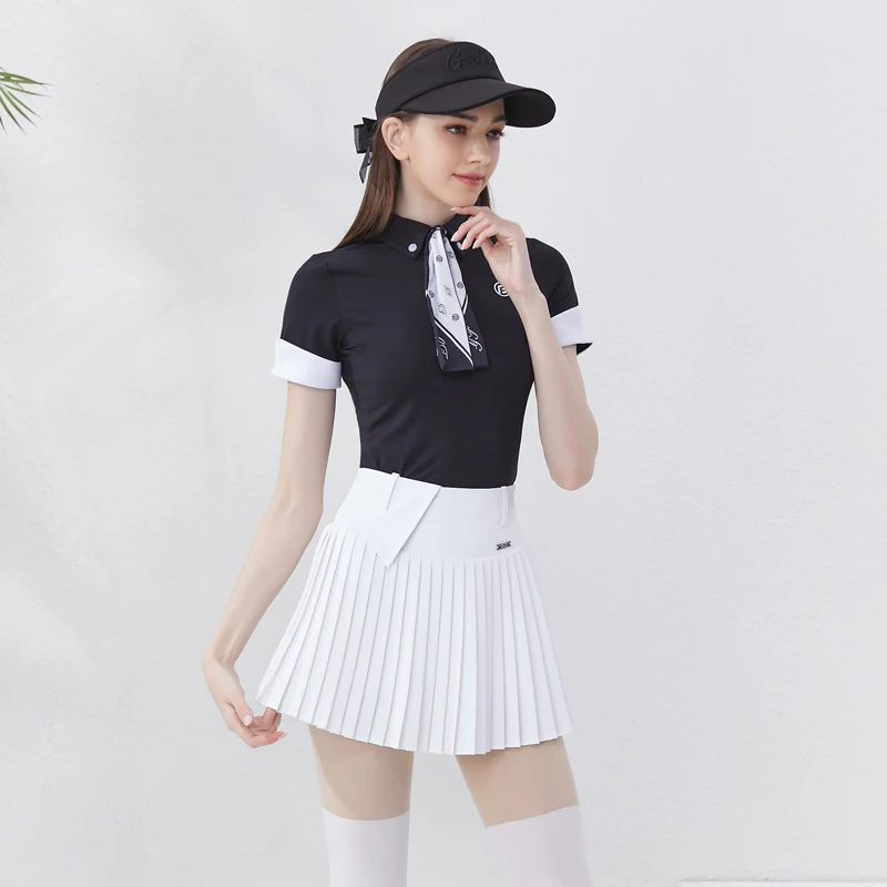 Golfist Womens Summer Golf Mini Pleated Skirt with Shorts Polo Shirt Stretch Short Sleeves Sports Tennis Golf Suits