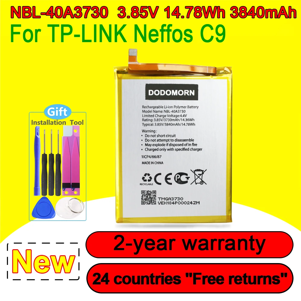 

3840mAh New NBL-40A3730 Battery For TP-LINK Neffos C9 TP707A Mobile Phone Replacement In Stock