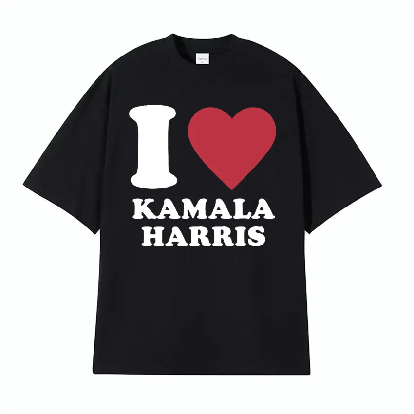 I Love Kamala Harris 2024 Patriotic Tee Shirt Men Women Fashion Casual O-Neck Couples T Shirt Summer Cotton Short Sleeve T-shirt