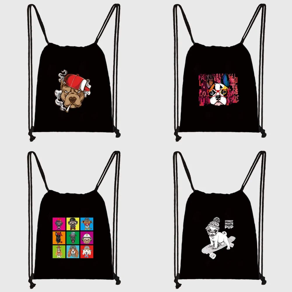 Dog Series Print Drawstring Backpack Outdoor Sports Backpacks Fashion Printing Back Pack Gym Tote Bag 2026 School Sport Big Bag