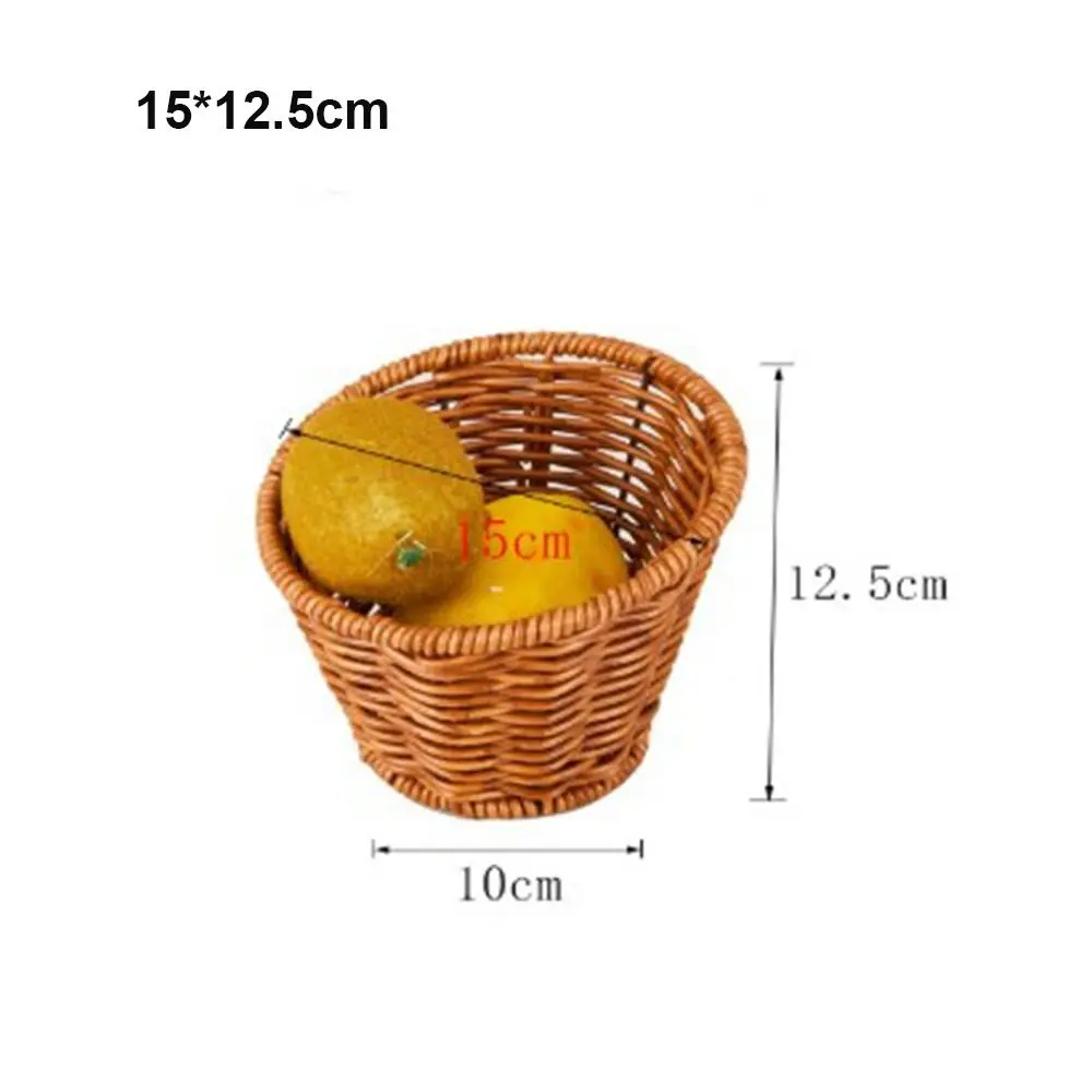 جديد صلابة المنسوجة يدويا الروطان الخوص المنسوجة يدويا 10 أنماط المنسوجة تخدم سلال الكاكي الخبز الفرنسية فراي لوحة مطعم تخدم #3