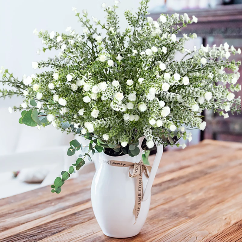

70cm White Snow Fake Flower Bouquet Decorations for Home Artificial Flower Branch Wedding Center Decorations Christmas Decor