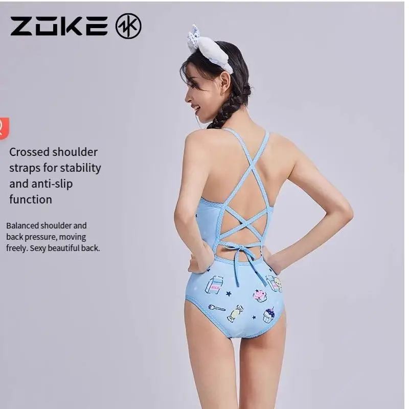 สไตล์ใหม่ Cinnamoroll สาว One Piece ชุดว่ายน้ําบิกินี่สามเหลี่ยมชายหาดการฝึกอบรมกีฬา Blue Sea Salt Kawaii สปาชุดว่ายน้ํา
