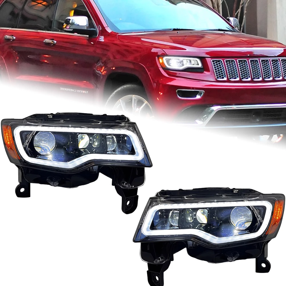 AKD Headlight For Jeep Grand Cherokee LED Headlights 2014-2021 Head Lamp Car Styling DRL Signal Projector Lens Auto Accessories