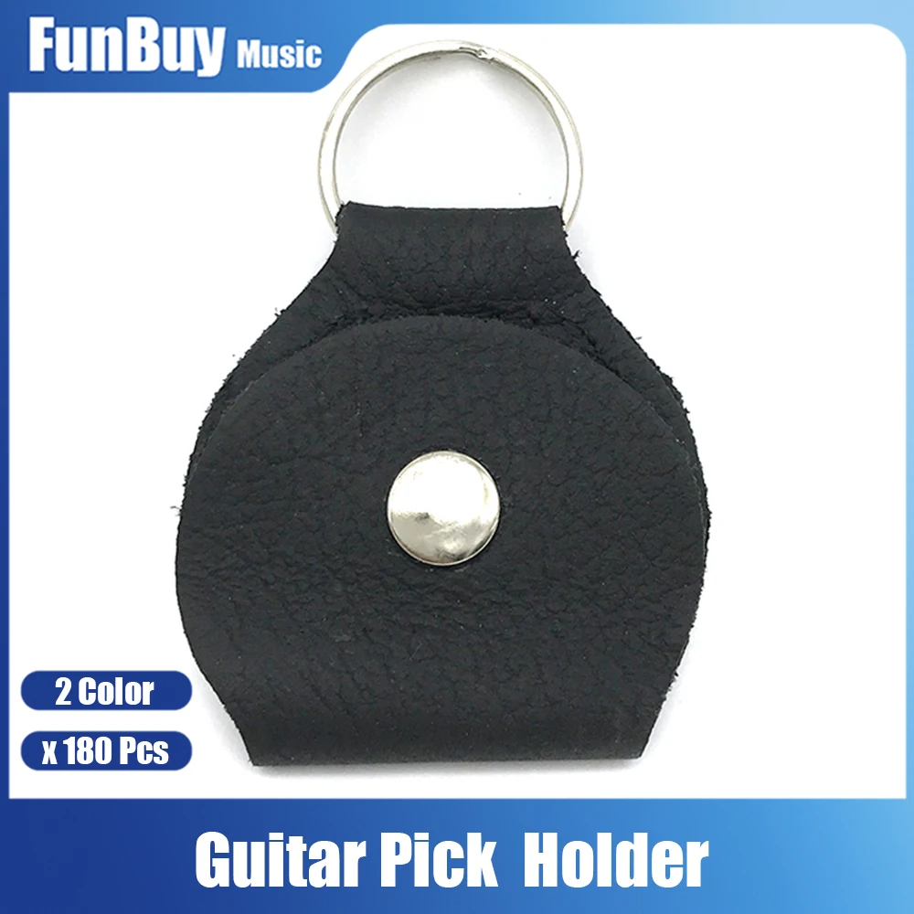 

180pcs Keychain Guitar Guitar Picks Holder Plectrums Bag Case Mediator Bank Genuine Leather Black Brown Guitarra Accessories