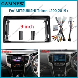 9 Inch Car Frame Fascia Canbus Box Adapter For Mitsubishi Triton L200 2019+ Android Radio Dash Fitting Panel Kit