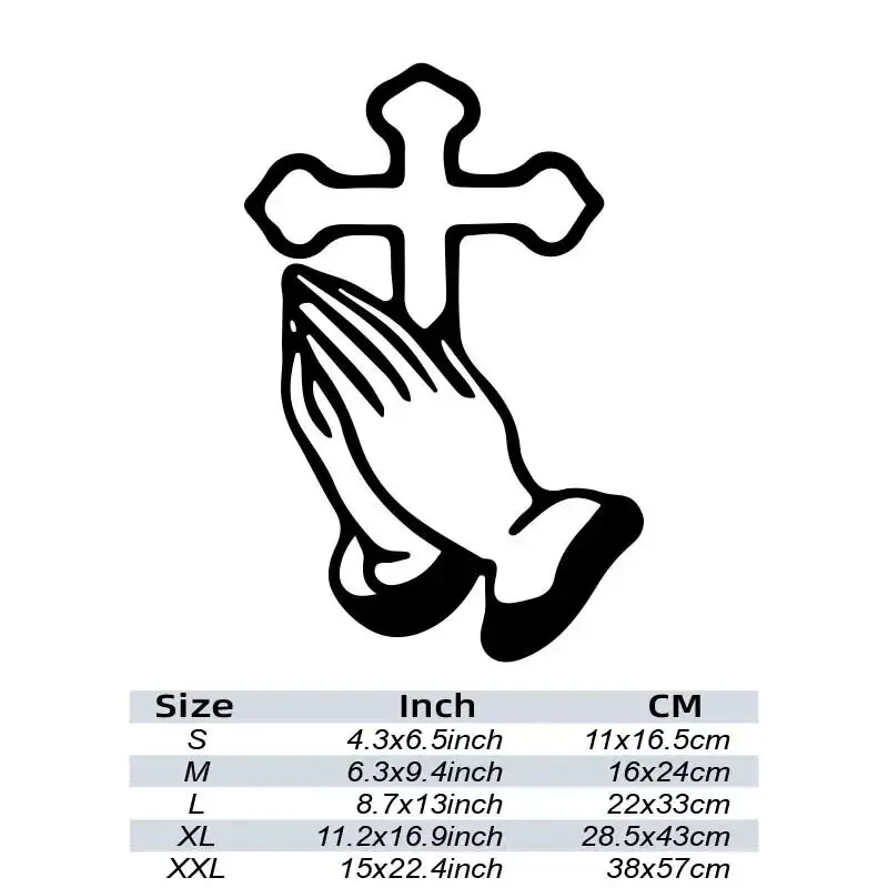 Cross Praying Hands Christian Stickers,High quality for cars trucks motorcycles &laptops!