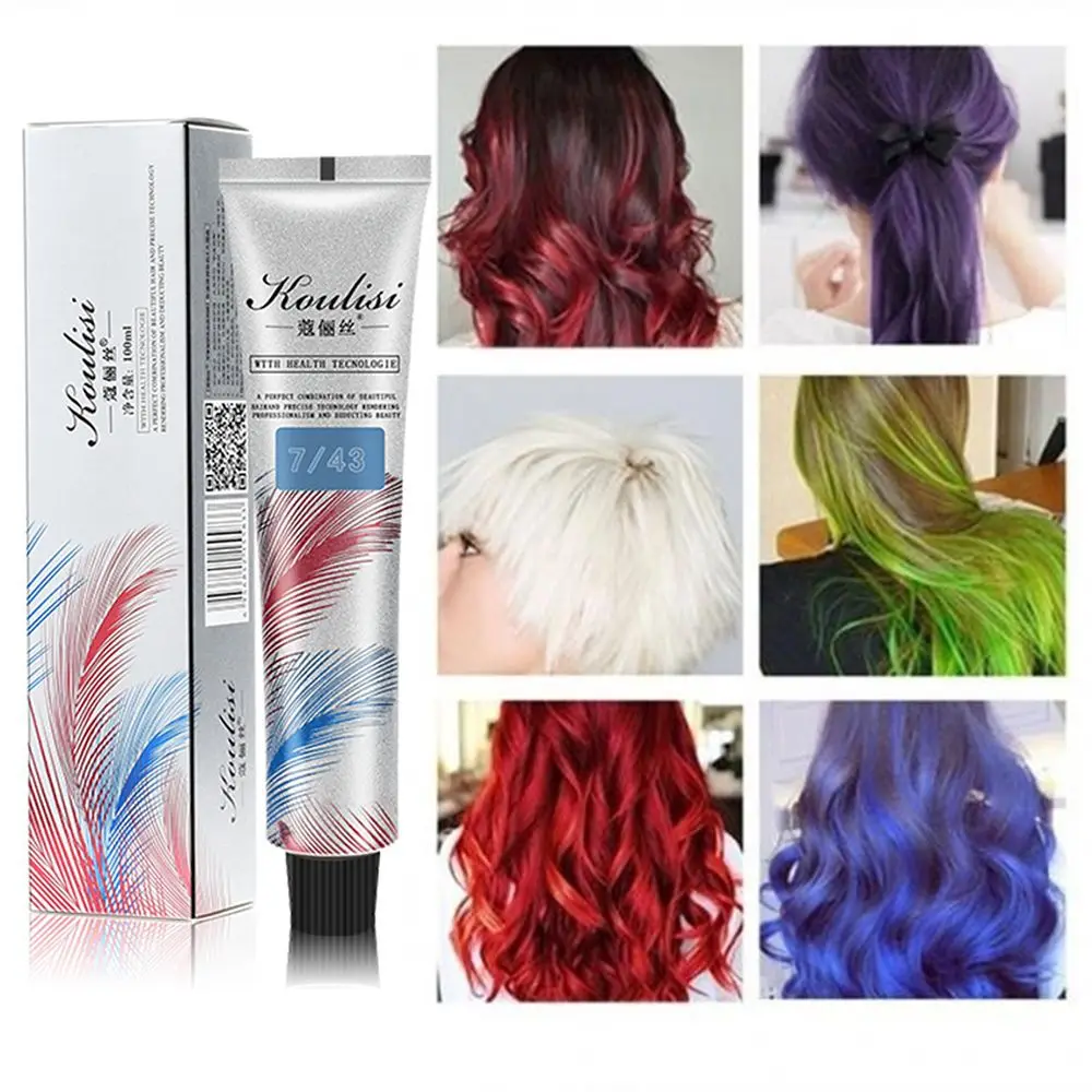 50/92ML Hair Dye Tint  Semi Permanent Hair Coloring Cream 6Colors Hair Care Styling Tools Women/Men Fashion Natural Easy to use