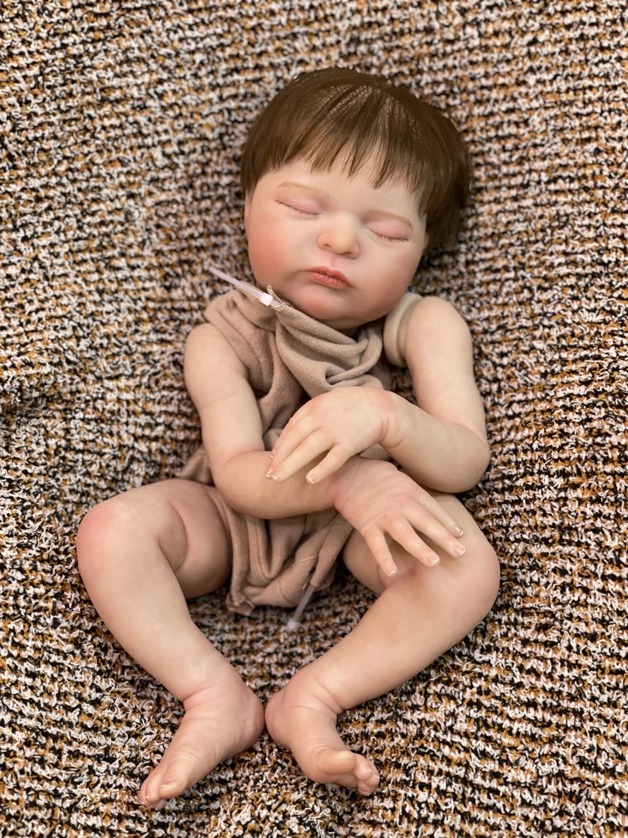 20" Laura Reborn Babypuppen-Kits, handgefertigt, bemalt, unvollendet, weiche Vinyl-Teile, lebensechte Reborn-Puppen-Kit, Spielzeug für Geschenk der Familie