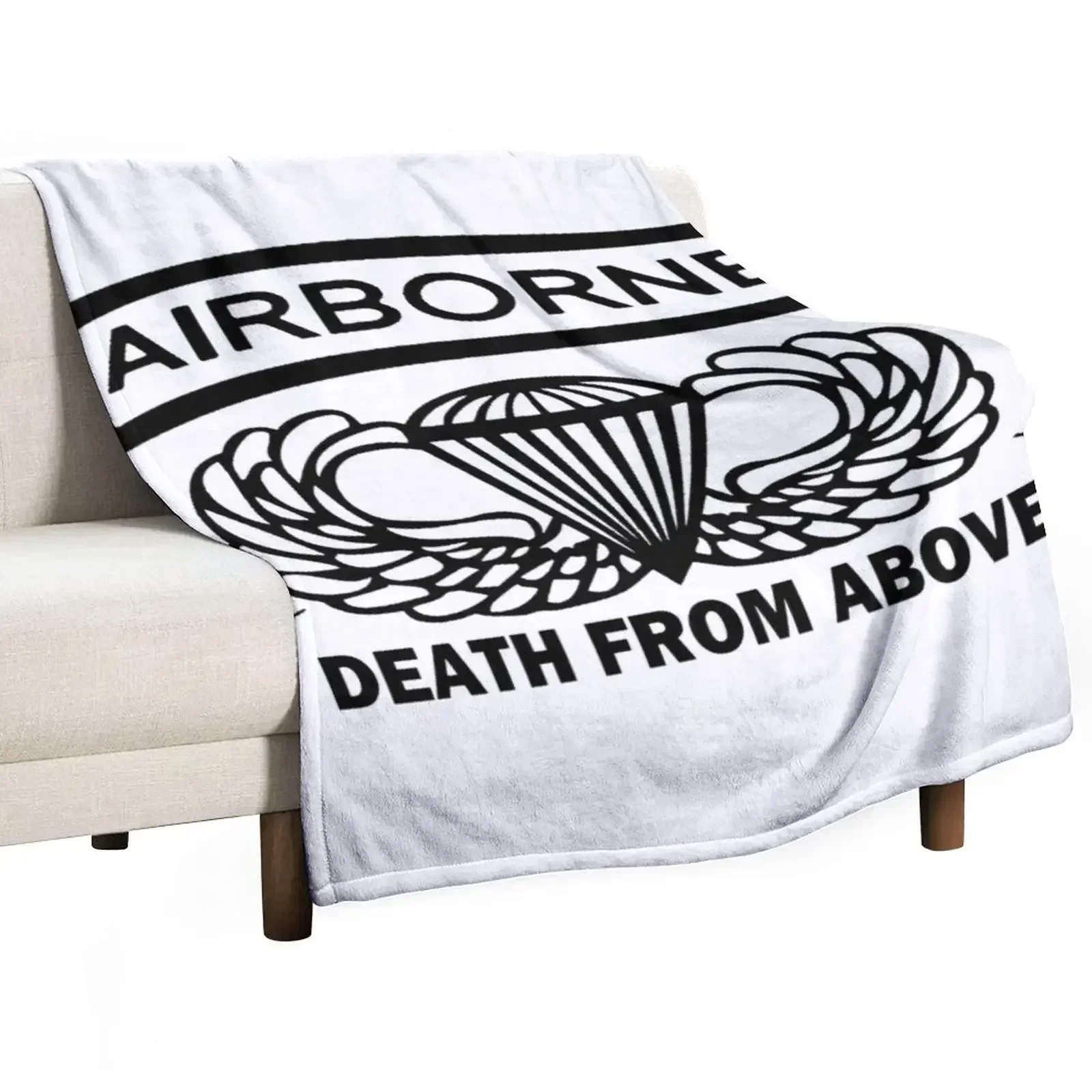 Airborne Death From Above Throw Blanket Vintage Polar Single Quilt Blankets