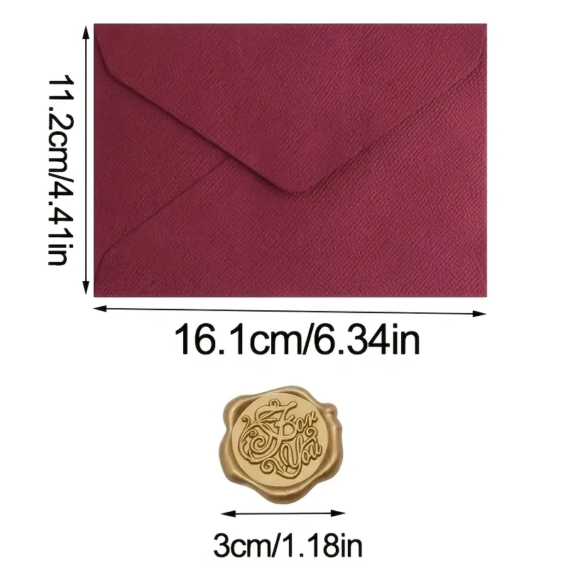Luxury Linen Envelope and Letter Set with Wax Seals - Vintage Elegant Style - Perfect for Weddings, Parties & Special Occasions