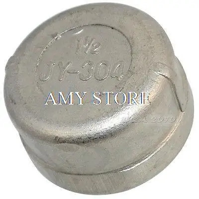 2PCS Stainless steel Pipe fitting Cap 1 1/2" 1.5" threaded Type 304 NPT