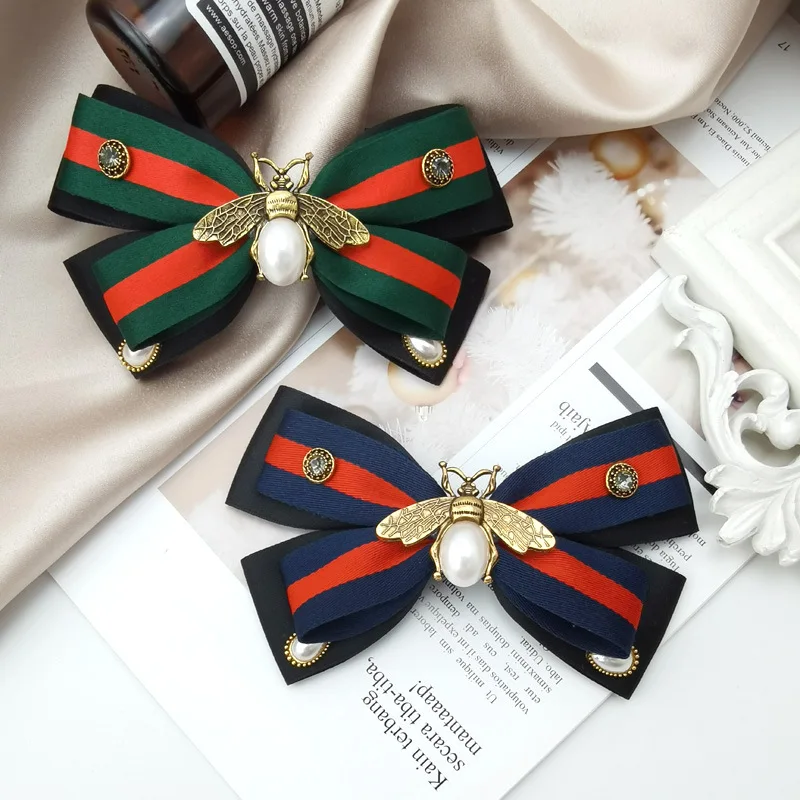 

Bow Hairpin For Women Bee Striped Hair Accessories Retro Decoration Girls Bowknot Hairpins