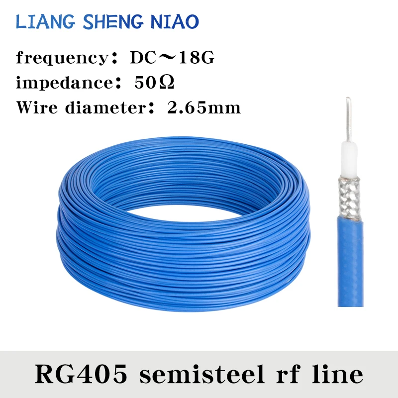 Conector de Cable Coaxial RG402, RG-402 Flexible semirrígida de 0.141 pulgadas, cola Coaxial con cubierta de azul, adaptador Coaxial RG405