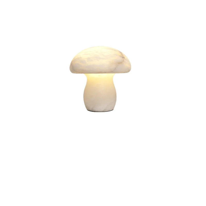 Lámpara de mesa de mármol con copos de nieve importada de España, adorno de dormitorio estilo crema francés, luz ambiental de regalo