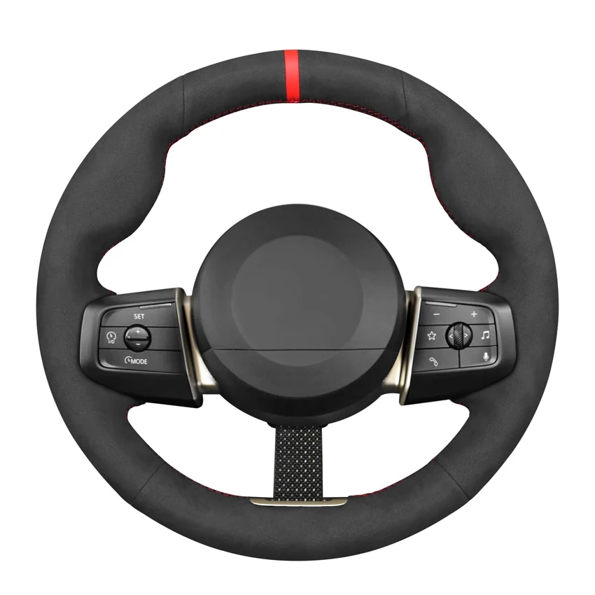 

Black Faux Suede Car Steering Wheel Cover For Mini Countryman U25 Hatchback Hatch Hardtop Electric Hatch F66 2024-2025