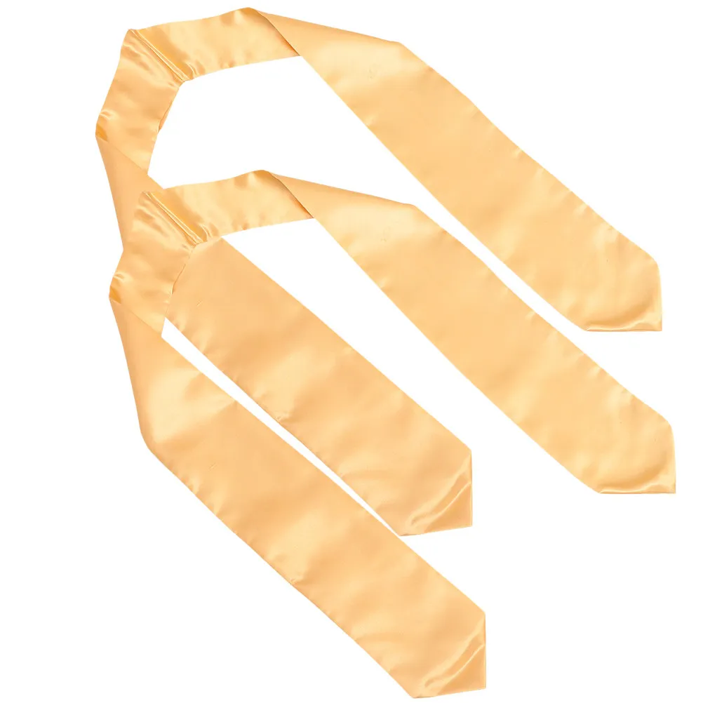 

2Pcs Graduation Gown Stole Sashes Plain Satin Shoulder Strap Graduation Party Supplies Graduate Celebration Accessory