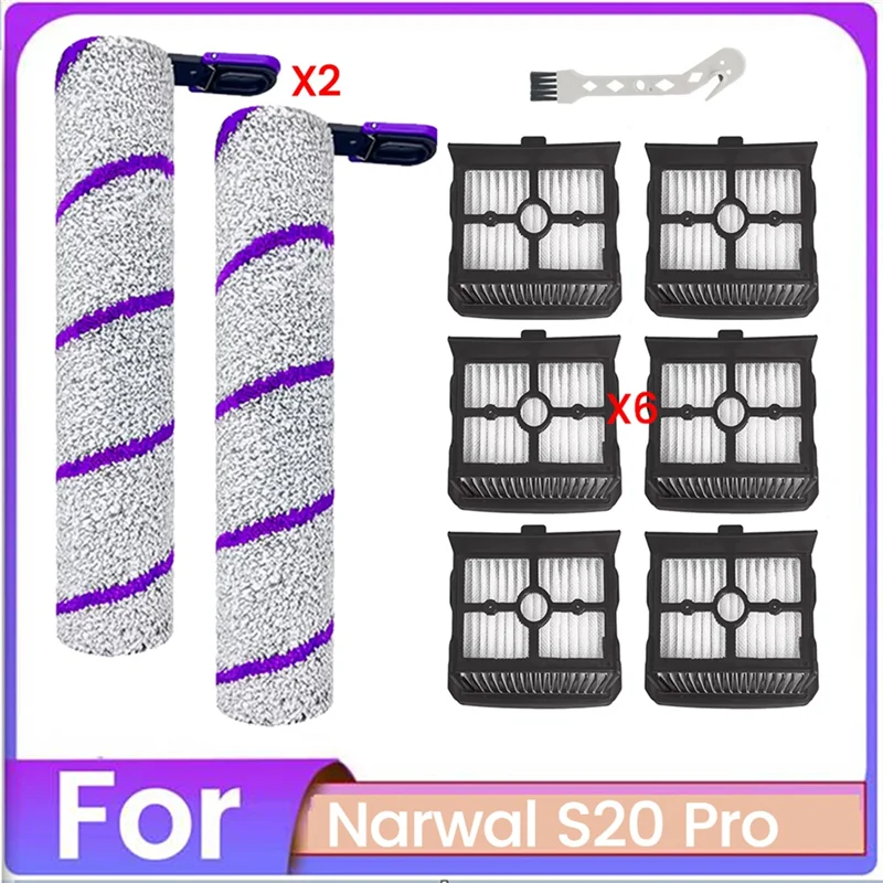 A85I-Parti per aspirapolvere per NARWAL S20 Pro Accessori per aspirapolvere Wet Dry Include filtri HEPA e rullo spazzola in microfibra