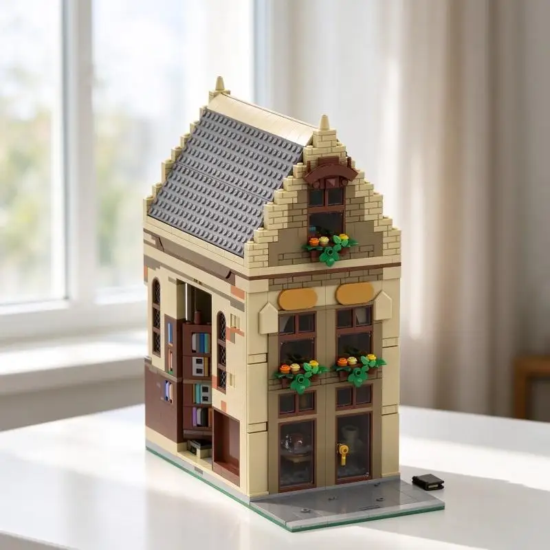 1566pcs MOC Building Blocks Enchanted Study Hall Removable Rooms Detailed Decor DIY Assembly Brick Kit Desktop Display Model