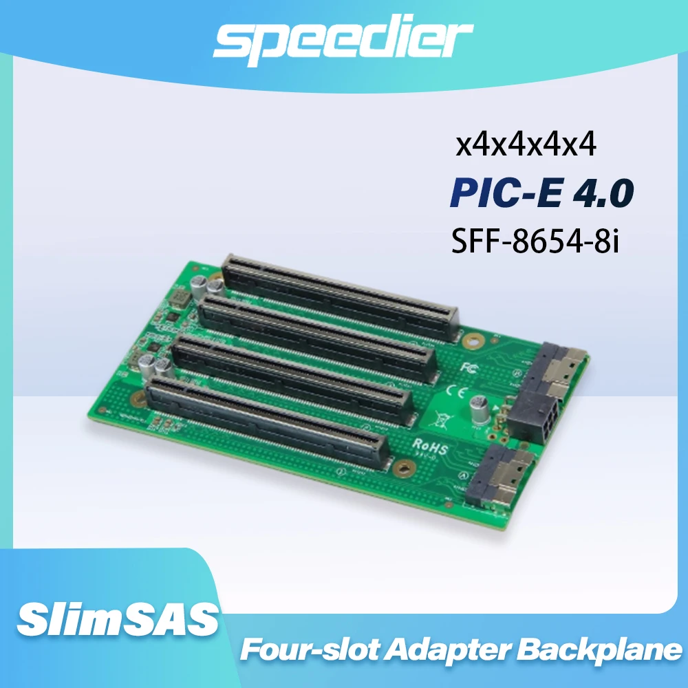 

PCIe 4.0 X16 x4×4×4×4 Independent Extension Adapter Card SlimSAS 8654 to Backplane Expansion for Hard disk GPU Network card