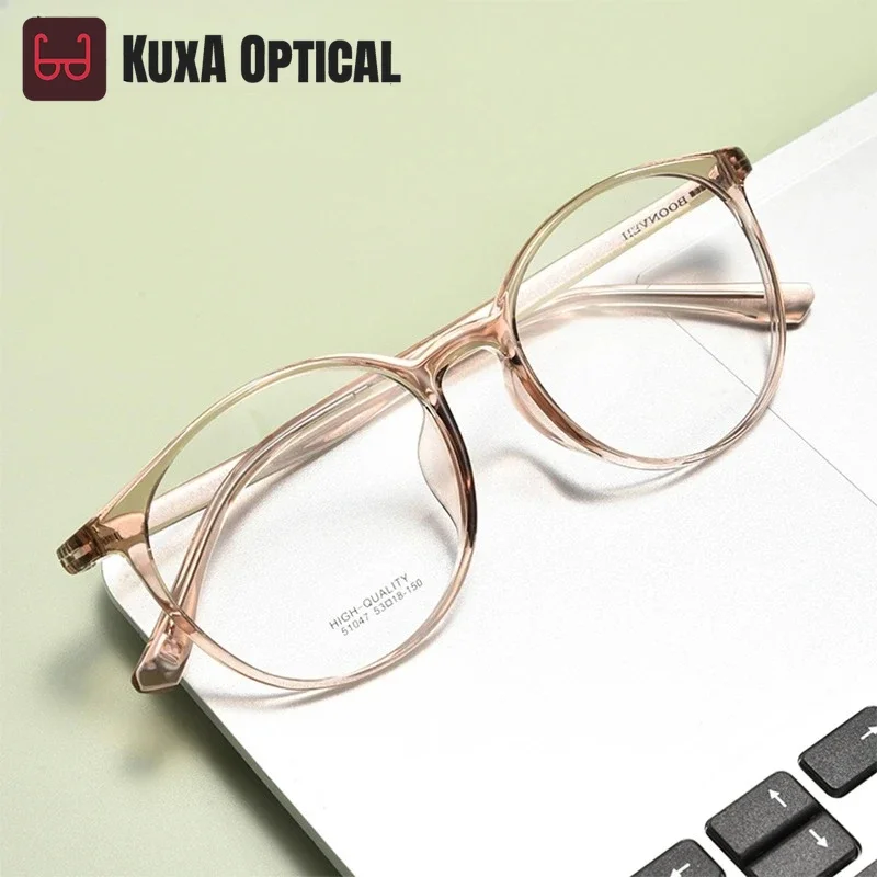 

KUXA круглые мужские очки в стиле ретро, студенческие подростковые оптические очки для близорукости, очки для чтения, оправа для женщин