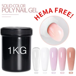 BOZLIN 1kg Nude Poly Nail Gel For Nail Extension Fast Gel Jelly White Pink  Quick Building Soak Off UV Hard Gel Varnish