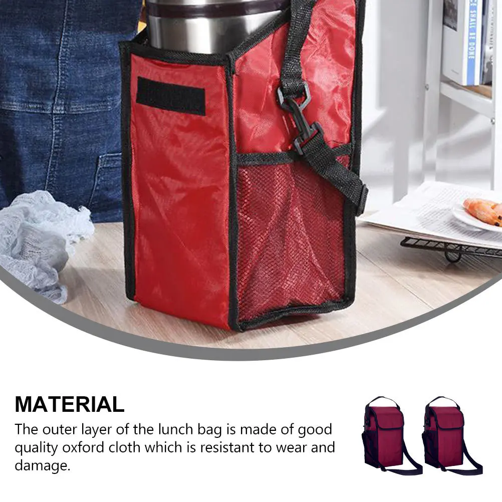 

2Pcs Thermal Lunch Bag Waterproof Oxford Fabric Insulated Food Carrier for Picnic Travel Camping Outdoor Activities Heat