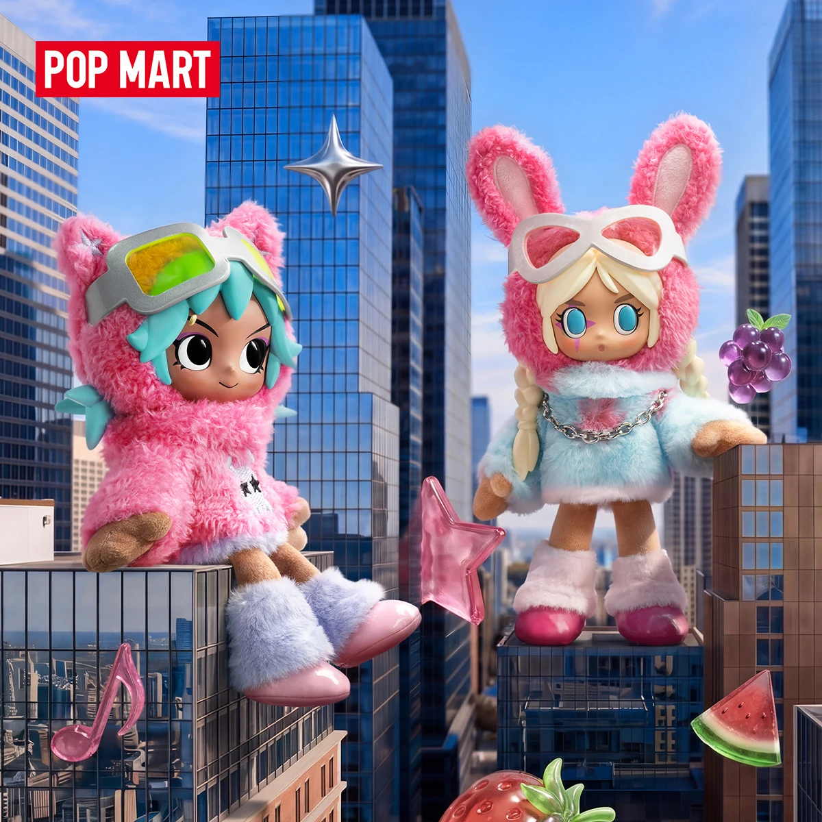 【UK】POP MART Peach Riot Fruit Punch Series Плюшевая подвеска-кукла - коллекционная фигурка Gigi/Frankie/Poppy, подарок