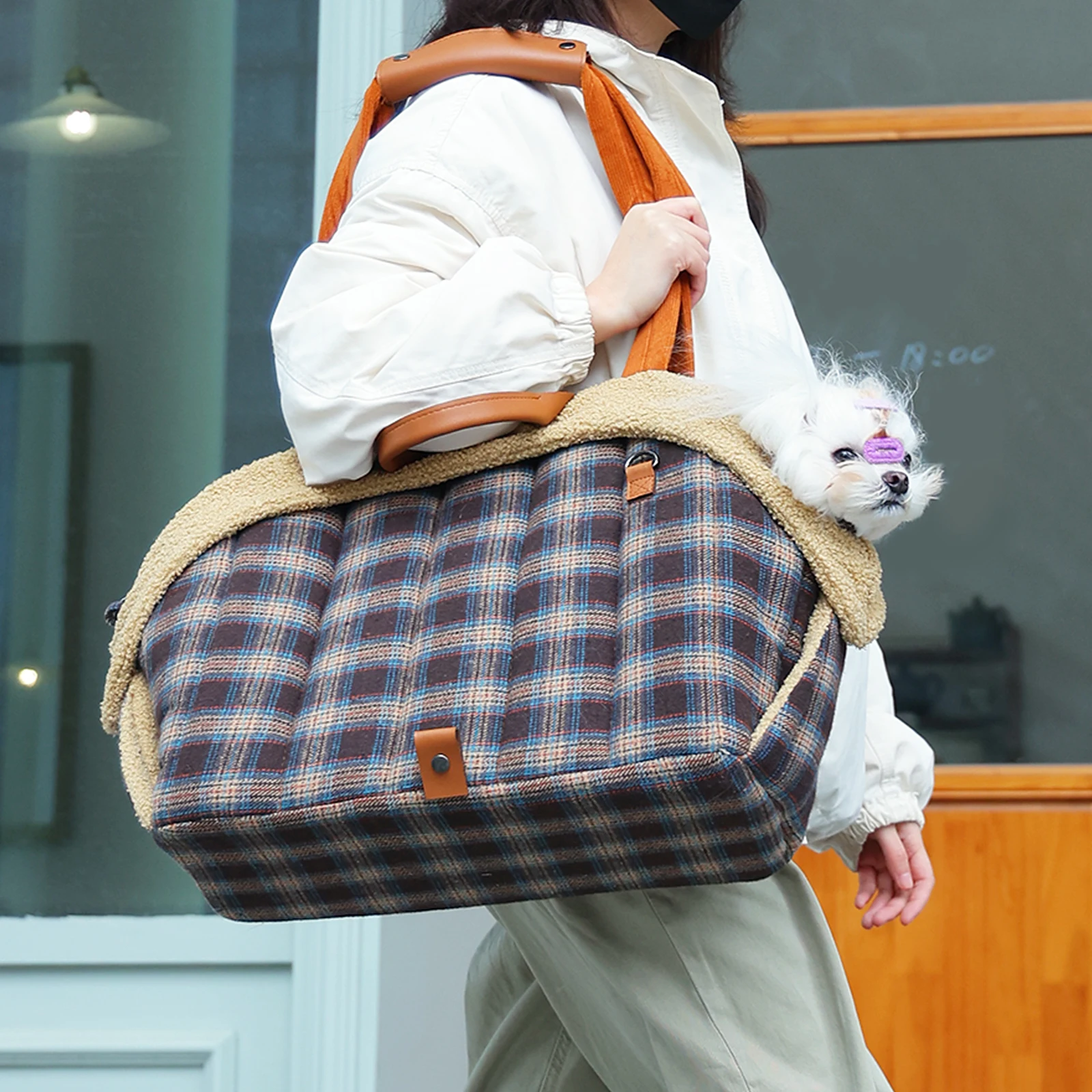 Tragbarer Hunderucksack für Outdoor-Reisen, Spaziergänge, zusammenklappbarer Haustier, vielseitige Tragetasche für kleine Hunde, Katzen, leichte, vielseitige Haustiertasche
