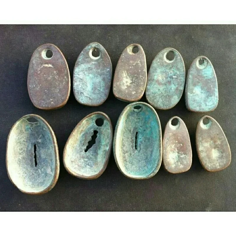 Ancient China Pre Qin Ancient Coin Collection Bronze Shell Coin Ghost Face Coin Warring States Ancient Coin Ornaments 10 pcs