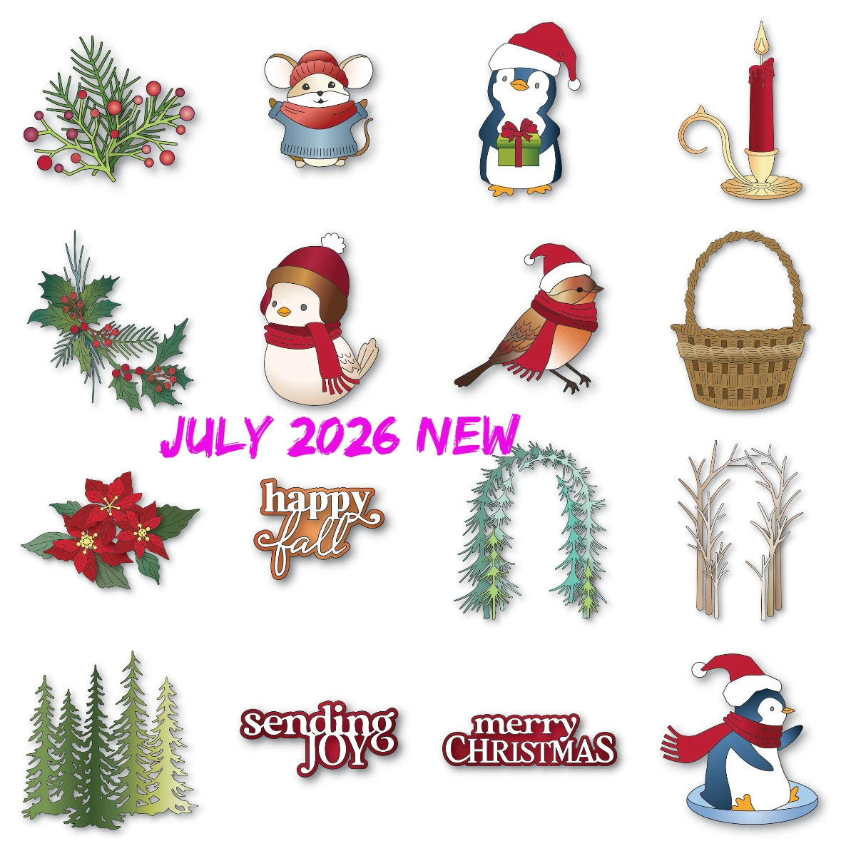 Neue Weihnachtsserie Jingle Mouse Metall-Stanzformen DIY Scrapbooking Papierhandwerk Handgemachte Album-Prägeschablone 2026 Neuerscheinung