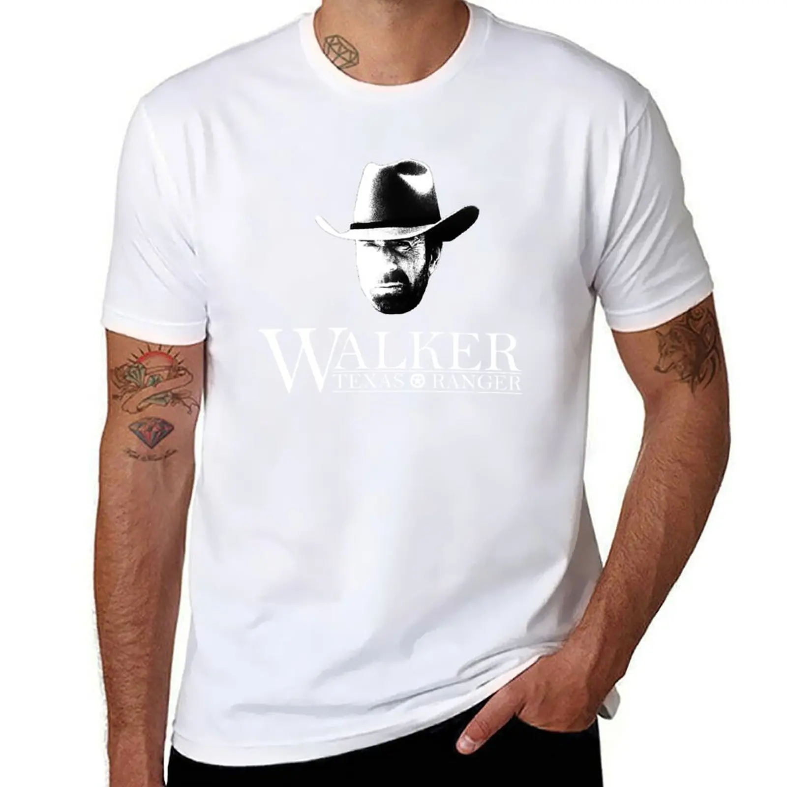 

Walker Texas Ranger Logo Head and (Chuck Norris) Essential T-Shirt Functional Casual Short Sleeve Tee