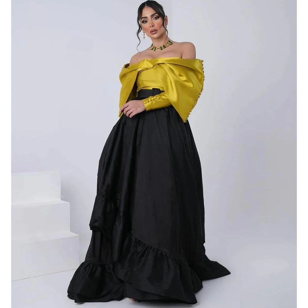 Elegant Long Evening Dresses New Fashion A-Line Satin Floor Length Prom Gown Robe de soirée for Women