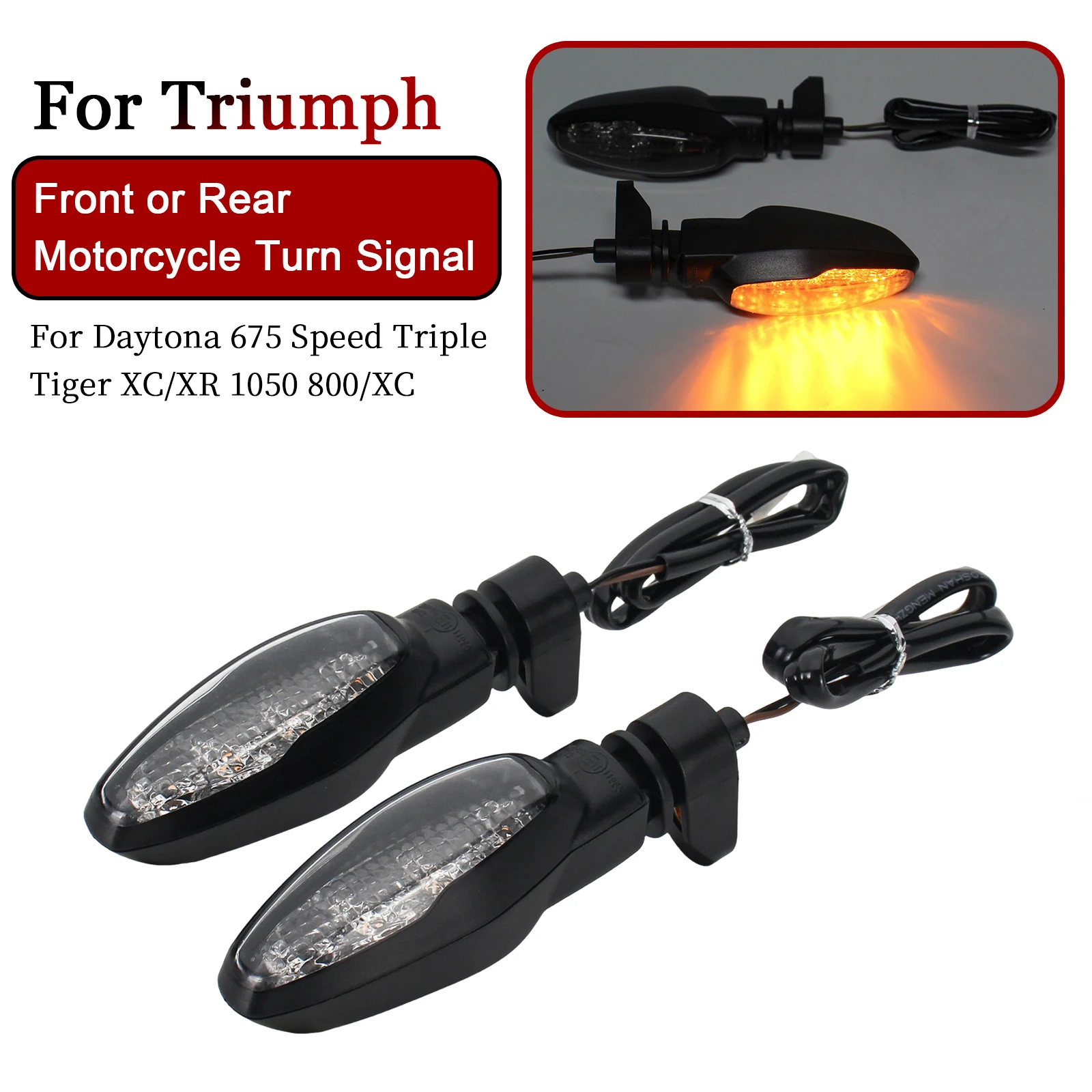 

1/2 Pcs Front Rear Clear Turn Signal Light Lamp Blinker For Triumph Daytona 675 675R Tiger 800 800XC 1050 Street Triple S 660cc