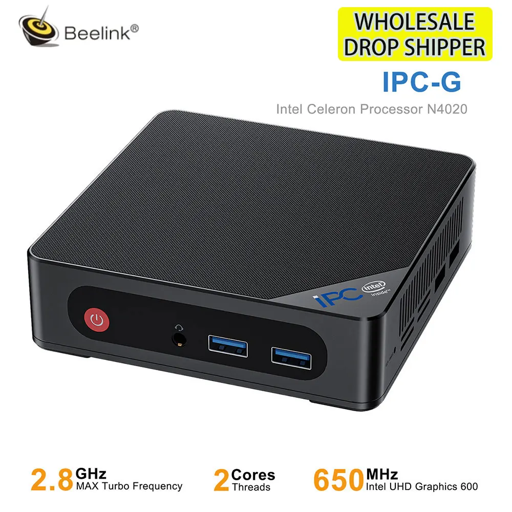 

BEELINK IPC-G безвентиляторный мини-ПК Intel Celeron N4020 4G/8G DDR4 64G/128G SSD Wifi5 BT5.1 мини ПК настольный игровой компьютер ноутбук