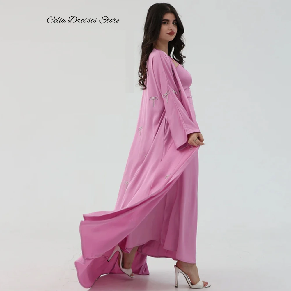 Customized Celebrity Gowns Soft Strapless Long Sleeves Evening Dress With Shawl and Bow Floor Length Formal Occasion Dresses