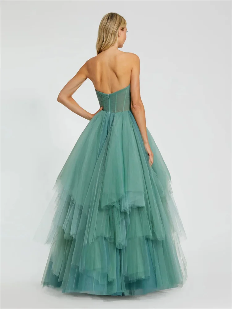 Customized  Twist Top Ruffled Ball Gown Sleeveless Bodice Sweetheart Neck Twisted Chest Ruffled Skirt A-Line Silhouette Dress