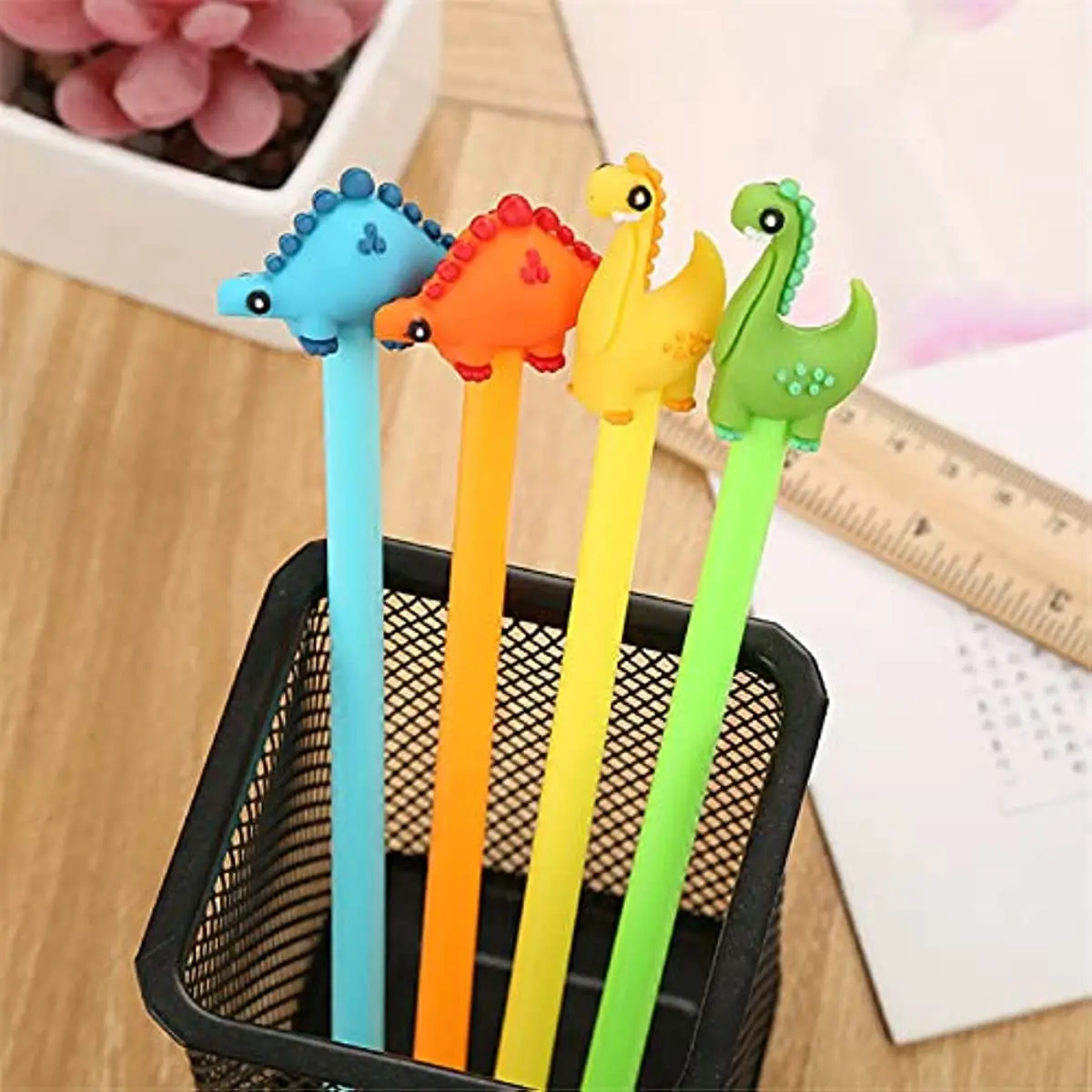 60 Pcs Gel Ink Pens Set Fashion Cute Funny Cartoon Dinosaur Dragon Animals Gel Pens Office School Stationery