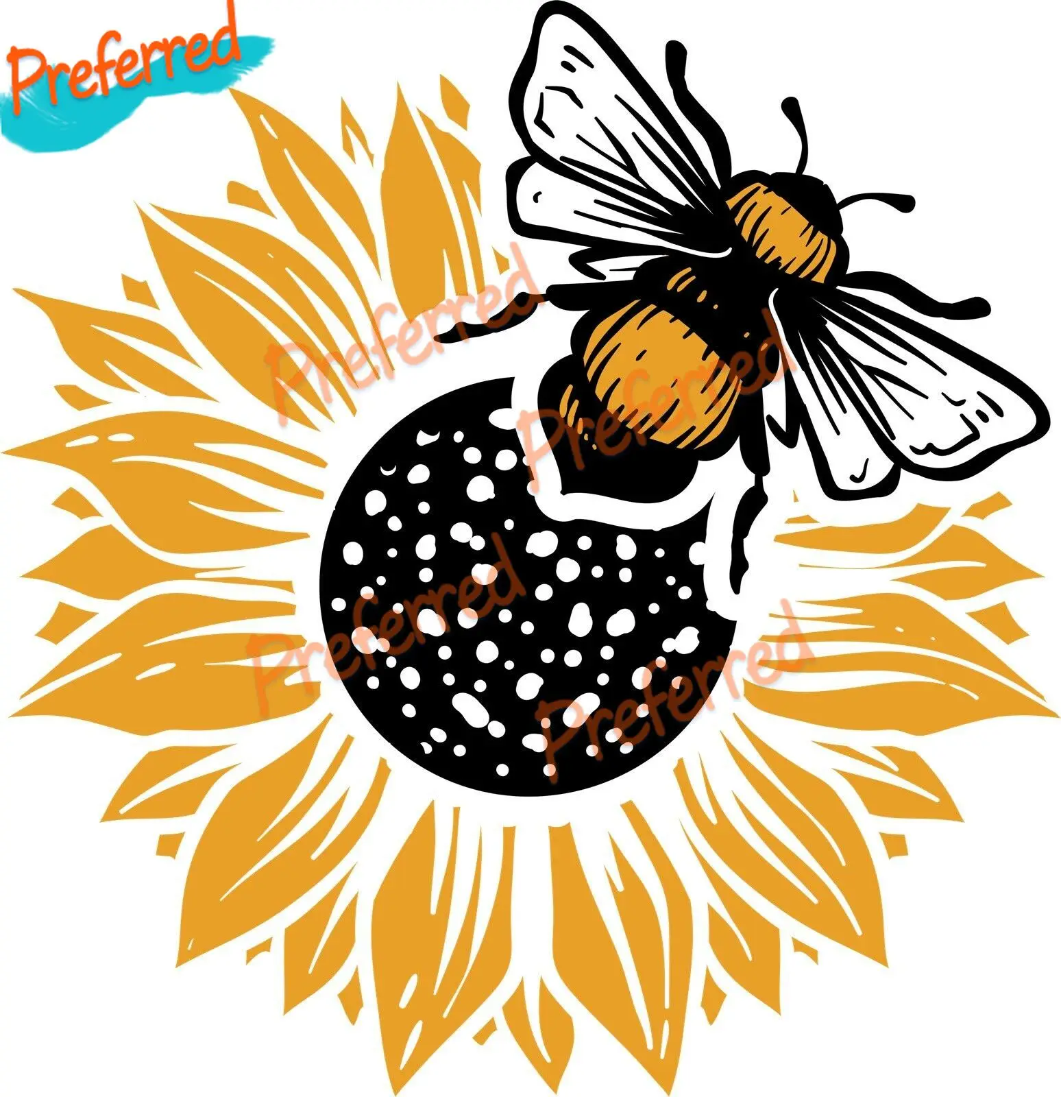 Sunflower Honey Bee Sticker Pollen Beehive Insect Animal Flower Free Love for Your Home, Car, Coolers, and Laptops Sticker Decal