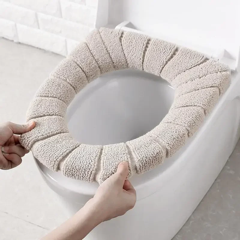 Toilet Seat Cover Warm Soft Acrylic Washable Mat Home Decor Closestool Mat Seat Case Toilet Lid Cover Accessories Bathroom Home