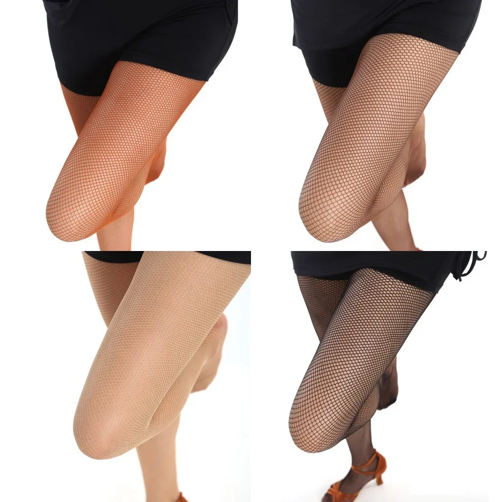 Professional Latin Tights Women Professional Fishnet Tights Ballroom&Latin Dance Hard Yarn Elastic Latin Stockings Pantyhose