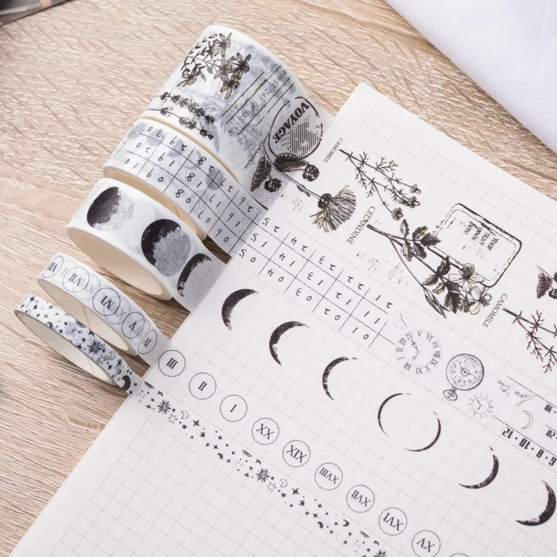 Creative Flowing Lan Series and Paper Tape Set Student Cute Clipbook Garbage Magazine School Stationery Art Supplies Decorative