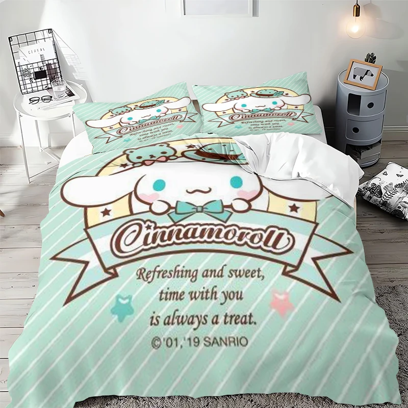 Duvet Cover Cartoon Anime Cinnamon Dog Bedding Set Children's Cute Pattern 3D Digital Printing Gift Multi-color