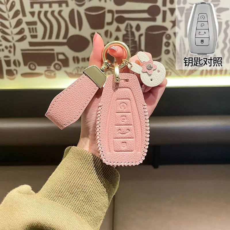 

Fashion Car Key Case Remote Cover Shell Holder Styling Fob For Geely Coolray Binray Preface Okavango Monjaro Emgrand Altas 2025