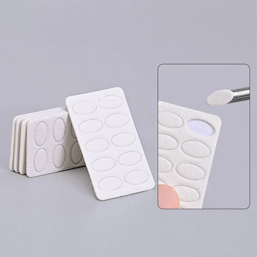 50pcs Pretreat Sanded Nail Pusher Pieces 100Grits Professional Sticky Trimming Patches Detachable Manicure Cuticle Remover Tools