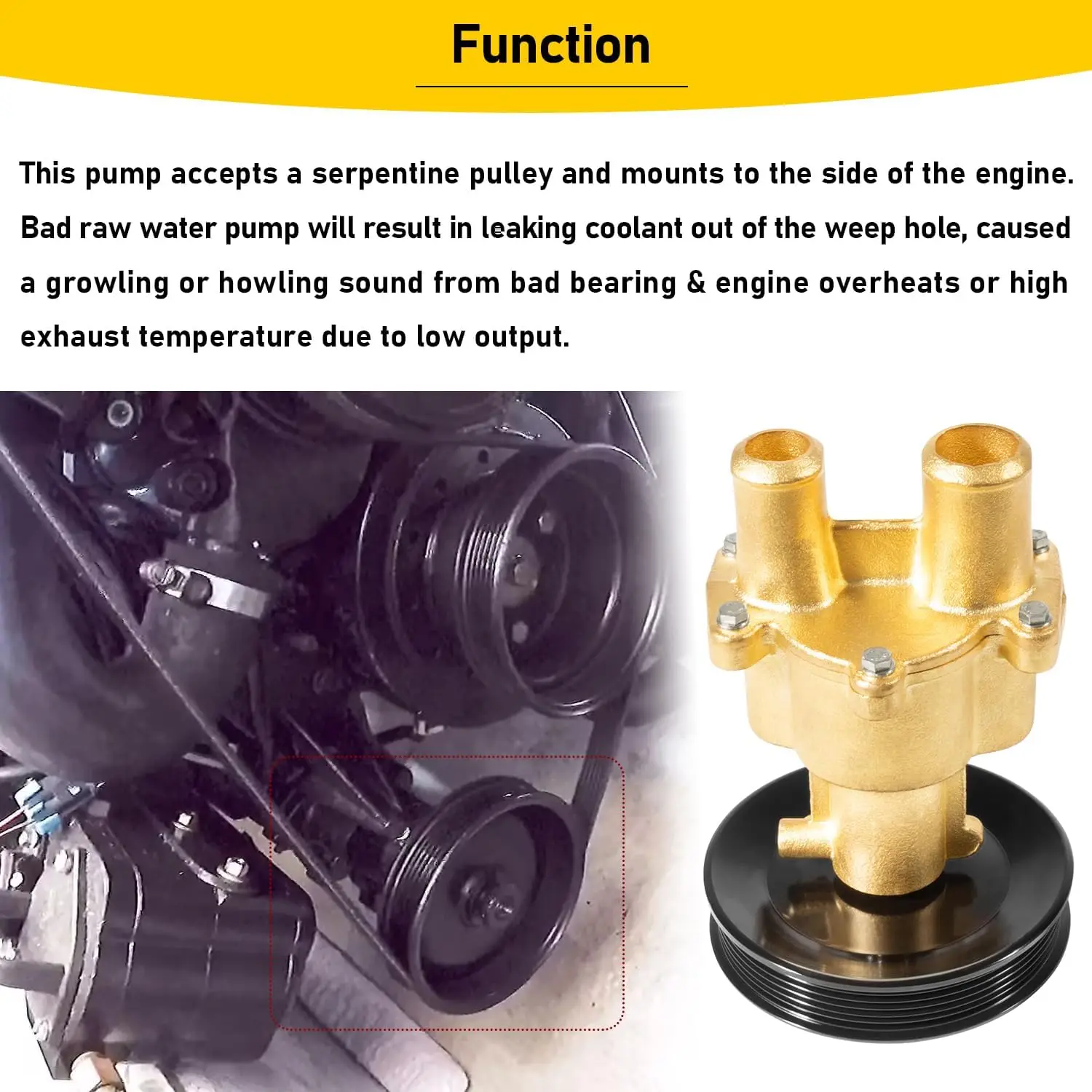 Messing Ruwe Zeewaterpomp Kit Voor Kwik Mercruiser Kwikzilver 4.3, 5.0, 5.7, 6.2 Vervangen #8m0139995, 8m0137216, 46-862914t10