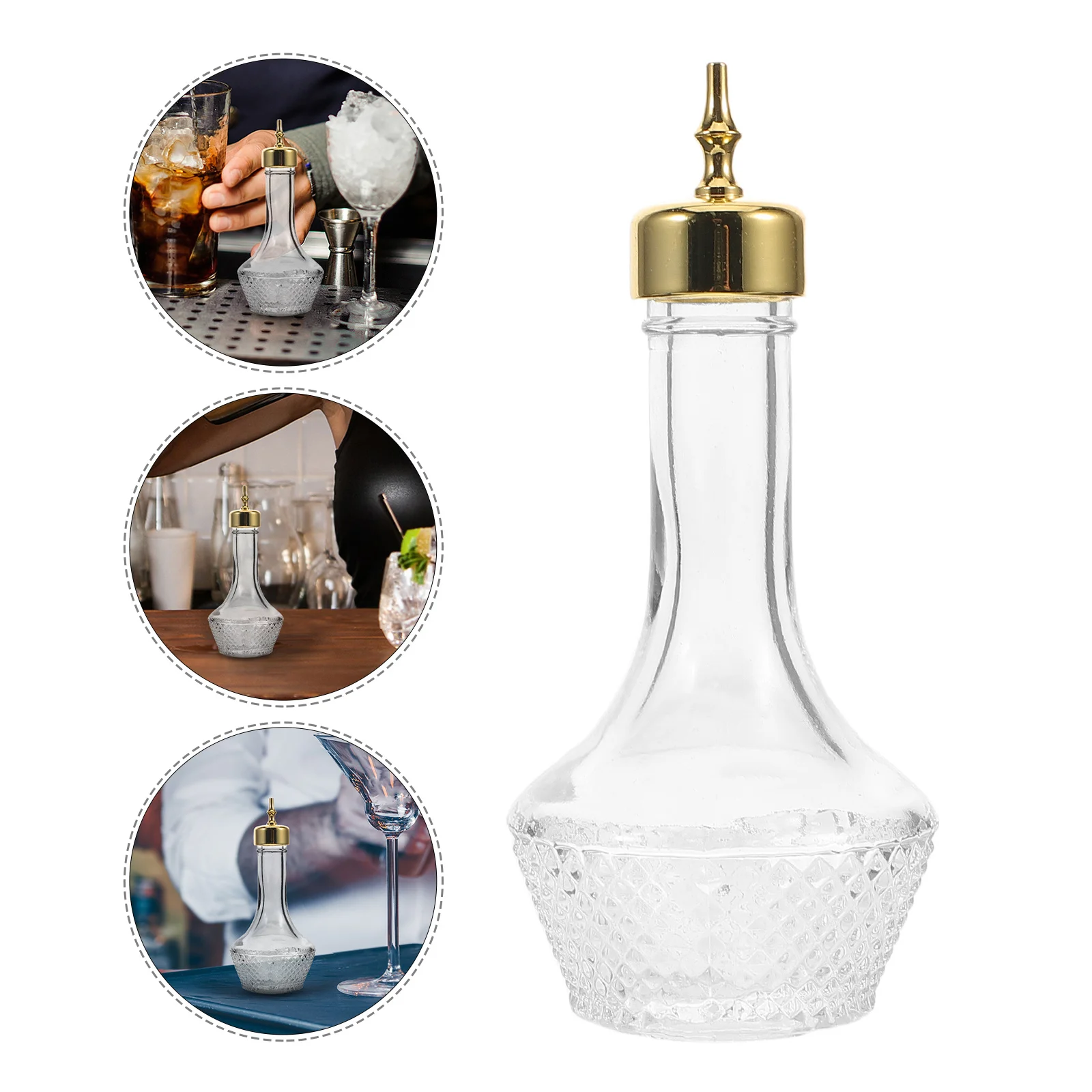 

Glass Bitters Bottle 50ml Stylish Cocktail Whiskey Dispenser Practical Liquor Container Home Bar Party Liquor Dispenser