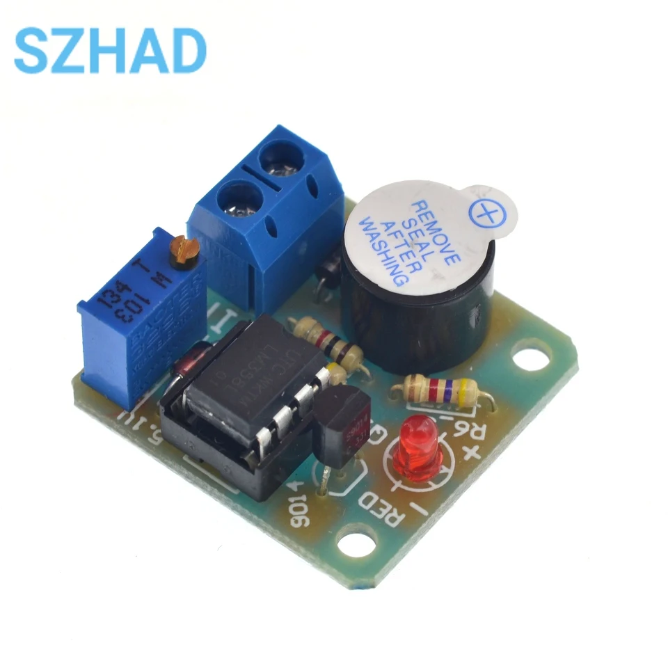 LM358 Accumulator 9V 12V  Sound Light Alarm Board Buzzer Prevent Over Discharge Controller Module