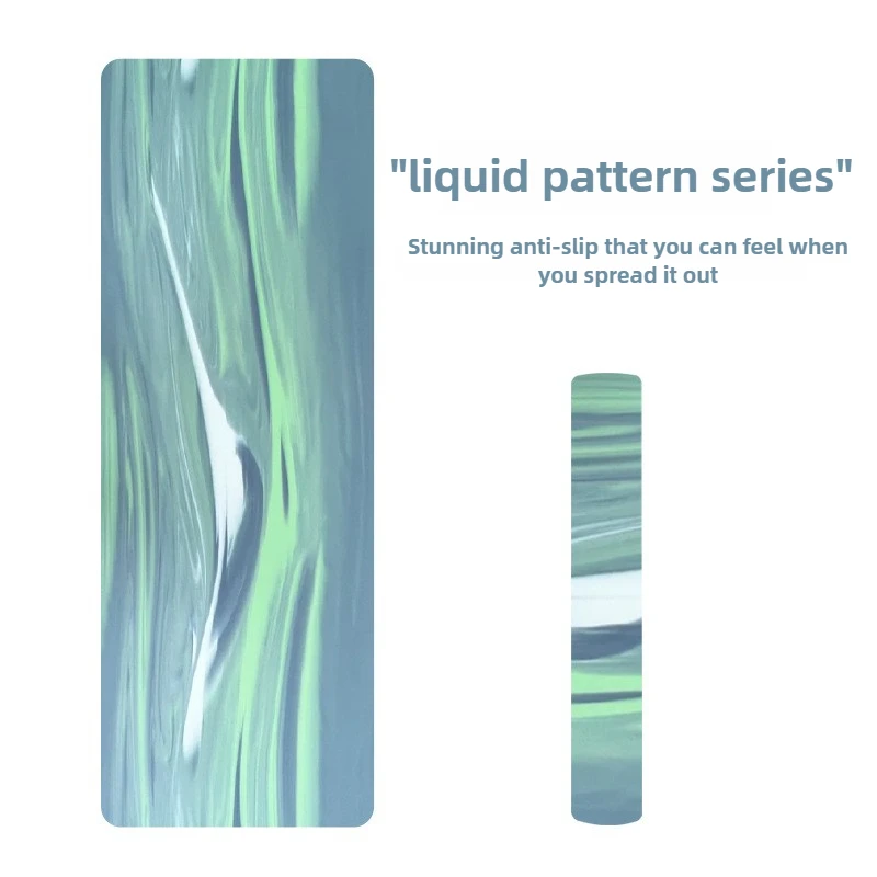 

Спортивный коврик для йоги с поточным узором, матовый, из искусственной кожи, натуральный каучук, противоскользящий, толстый, экологически чистый для домашнего спортзала, фитнеса, танцев, йоги, Mats 요가매트